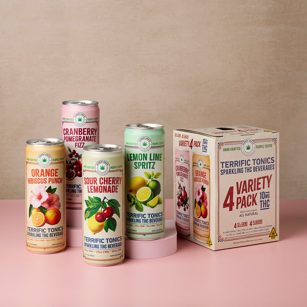 Terrific Tonics THC Beverage - Mixed 4-Pack