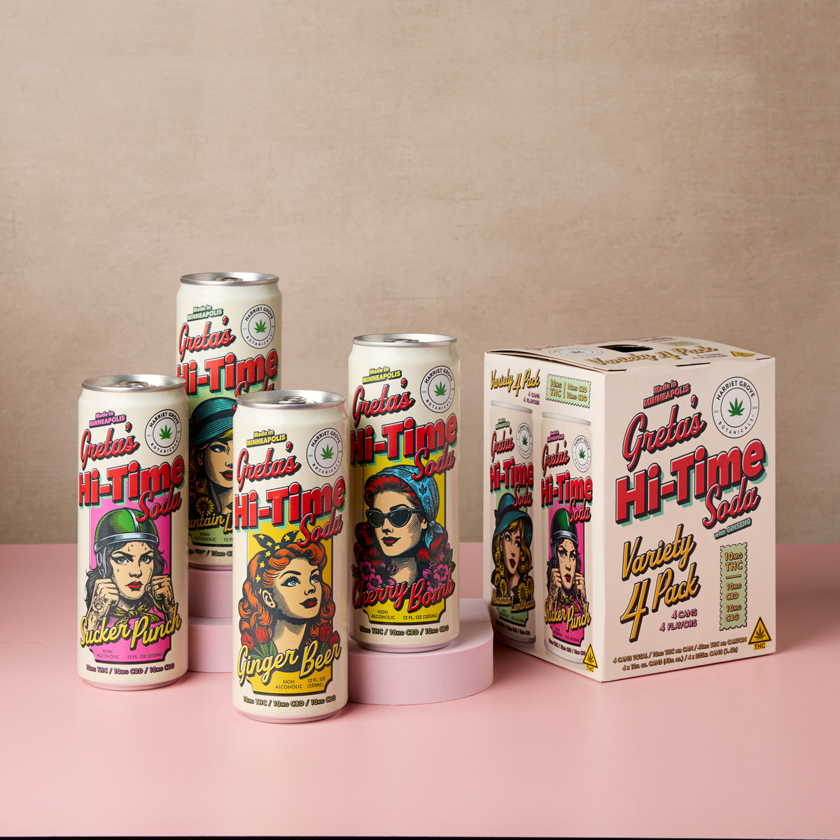 Greta's Hi-Time Sodas – Variety Pack (4-Pack)