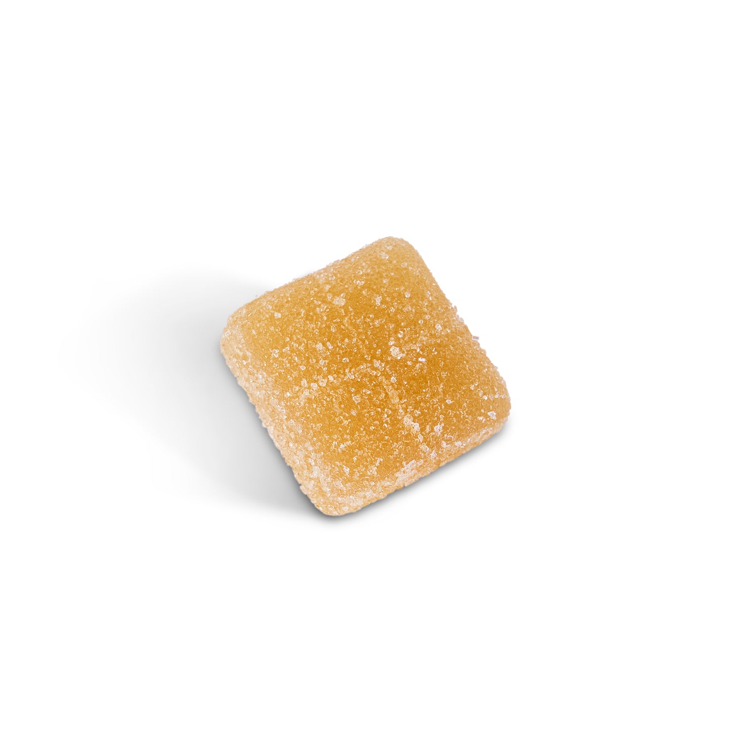 Square Mango Peach gummy on a white background