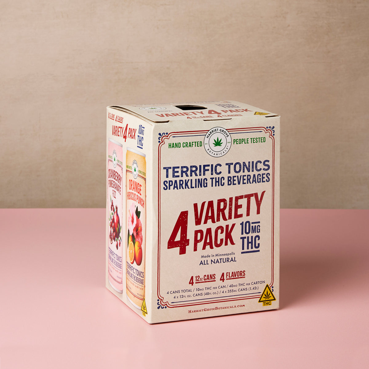 Terrific Tonics THC Beverage - Mixed 4-Pack